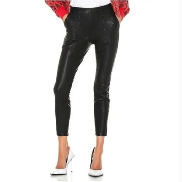 Blank NYC The Bond Skinny Pants Black Vegan Leather Mid-Rise Size 30 - Picture 2 of 9